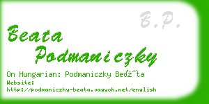 beata podmaniczky business card
